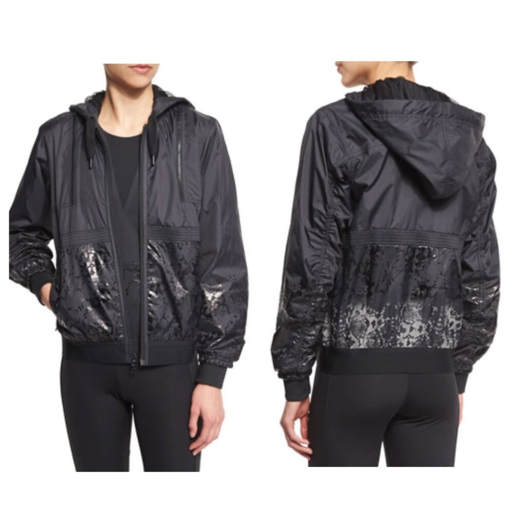Adidas by Stella McCartney Black Hooded Bomber Jacket